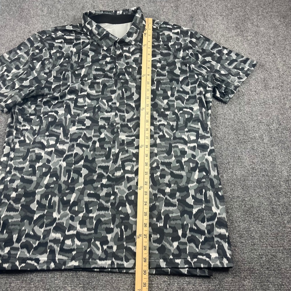 Nike Dri-FIT Mens Large Grey Black Abstract Camo Golf Polo Shirt Short Sleeve - Picture 4 of 7